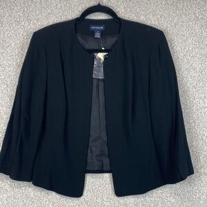 Vtg Ann Taylor blazer size 6 jet black 3/4 sleeve career professional office